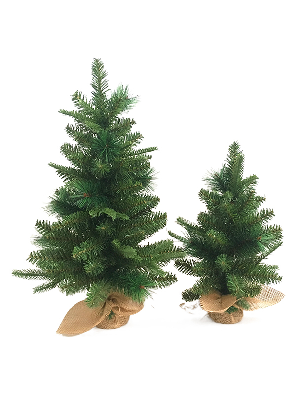 PVC PE 松葉シリーズ クリスマス ツリー-40CM リネン バッグ フット