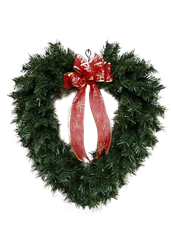 ハート型の人工クリスマスリース